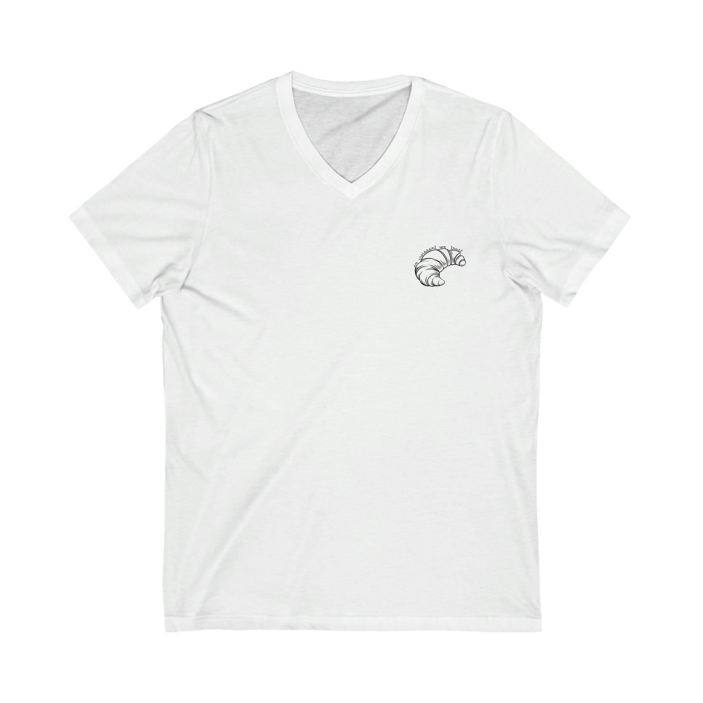 unique white tee tshirt with the sentence in croissant we trust with croissant on it french pastry foodies delicious pastry love food love France
