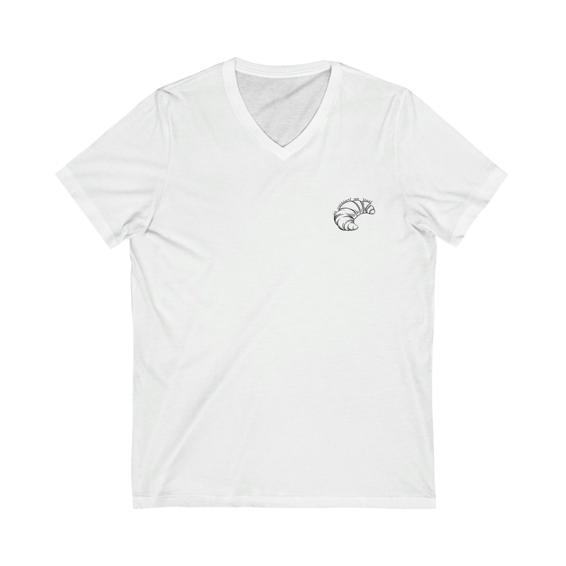 unique white tee tshirt with the sentence in croissant we trust with croissant on it french pastry foodies delicious pastry love food love France
