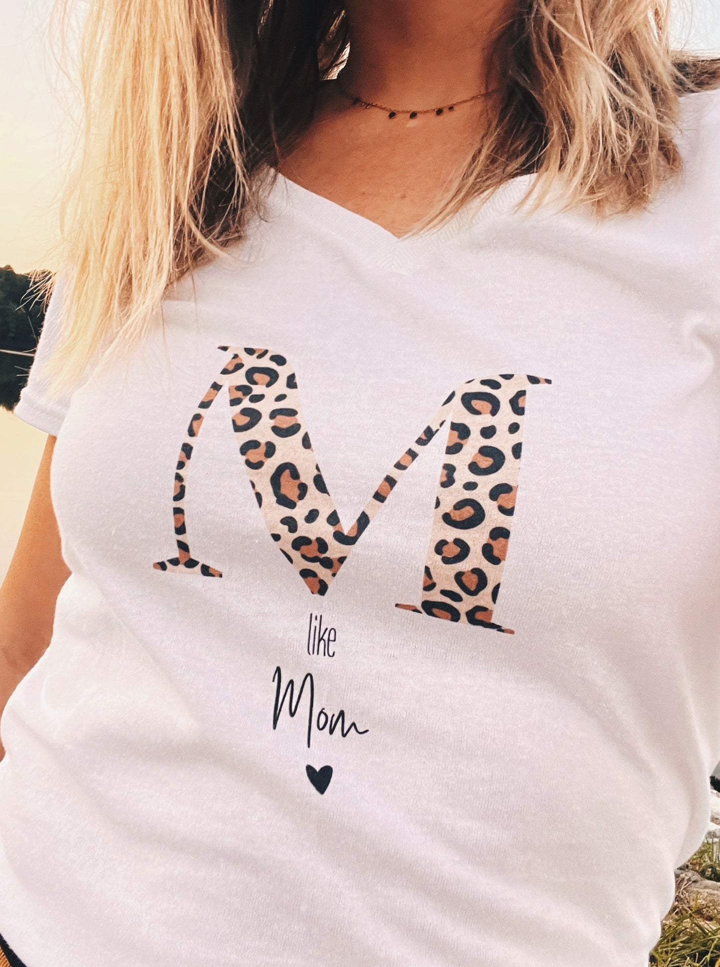 Initial T-shirt Leopard large letter