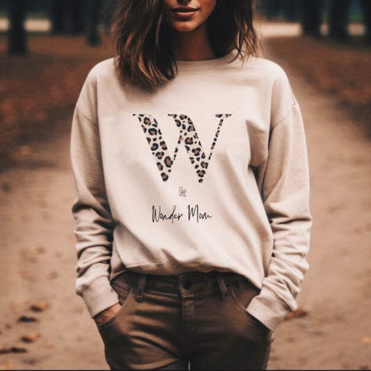 Initial Sweatshirt Leopard large letter