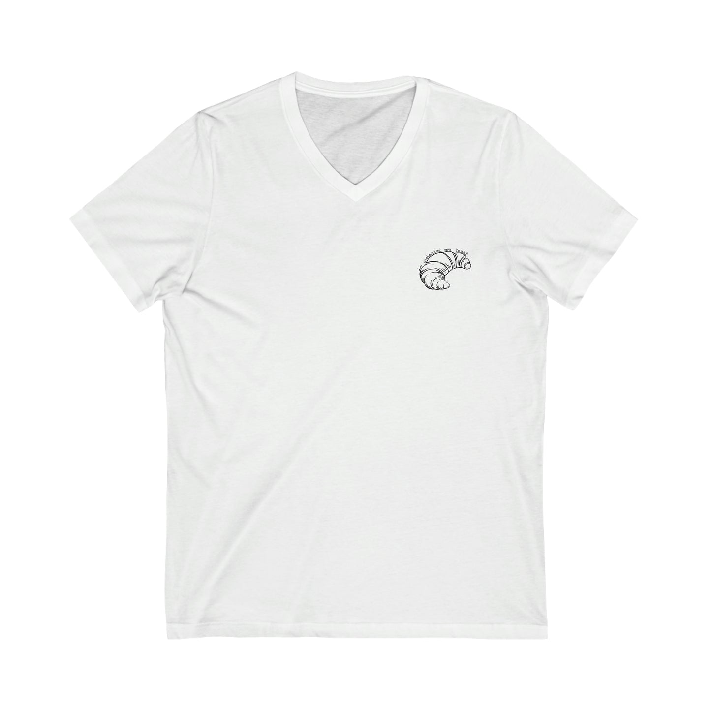 unique white tee tshirt with the sentence in croissant we trust with croissant on it french pastry foodies delicious pastry love food love France