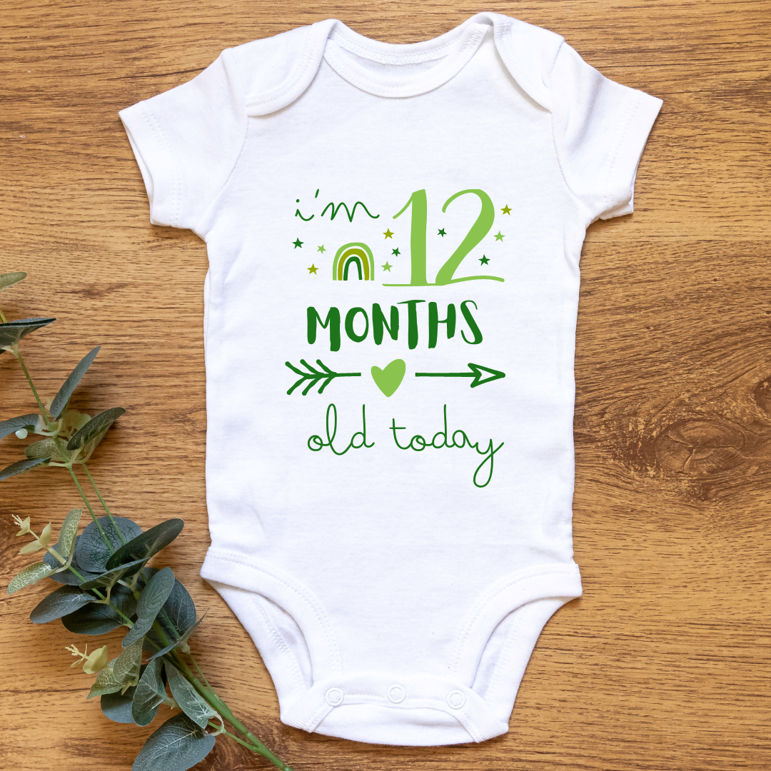 Baby Monthly Milestone Onesies Green