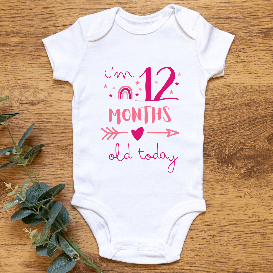 Baby Monthly Milestone Onesies Pink