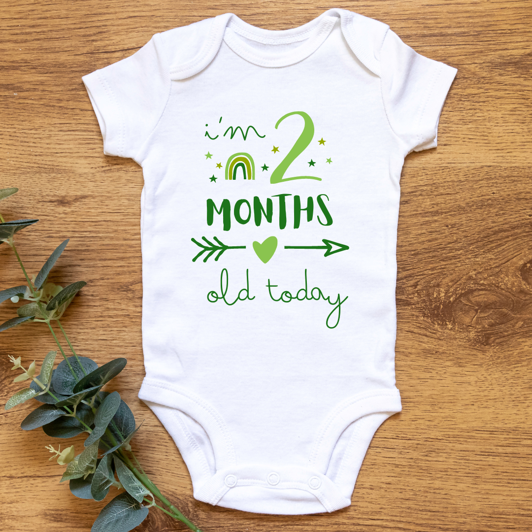 Baby Monthly Milestone Onesies Green