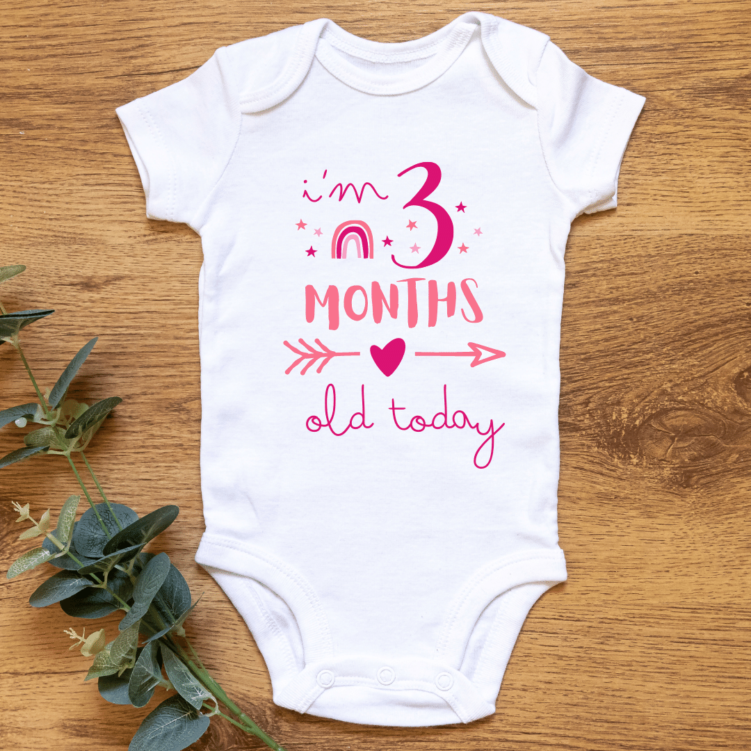 Baby Monthly Milestone Onesies Pink