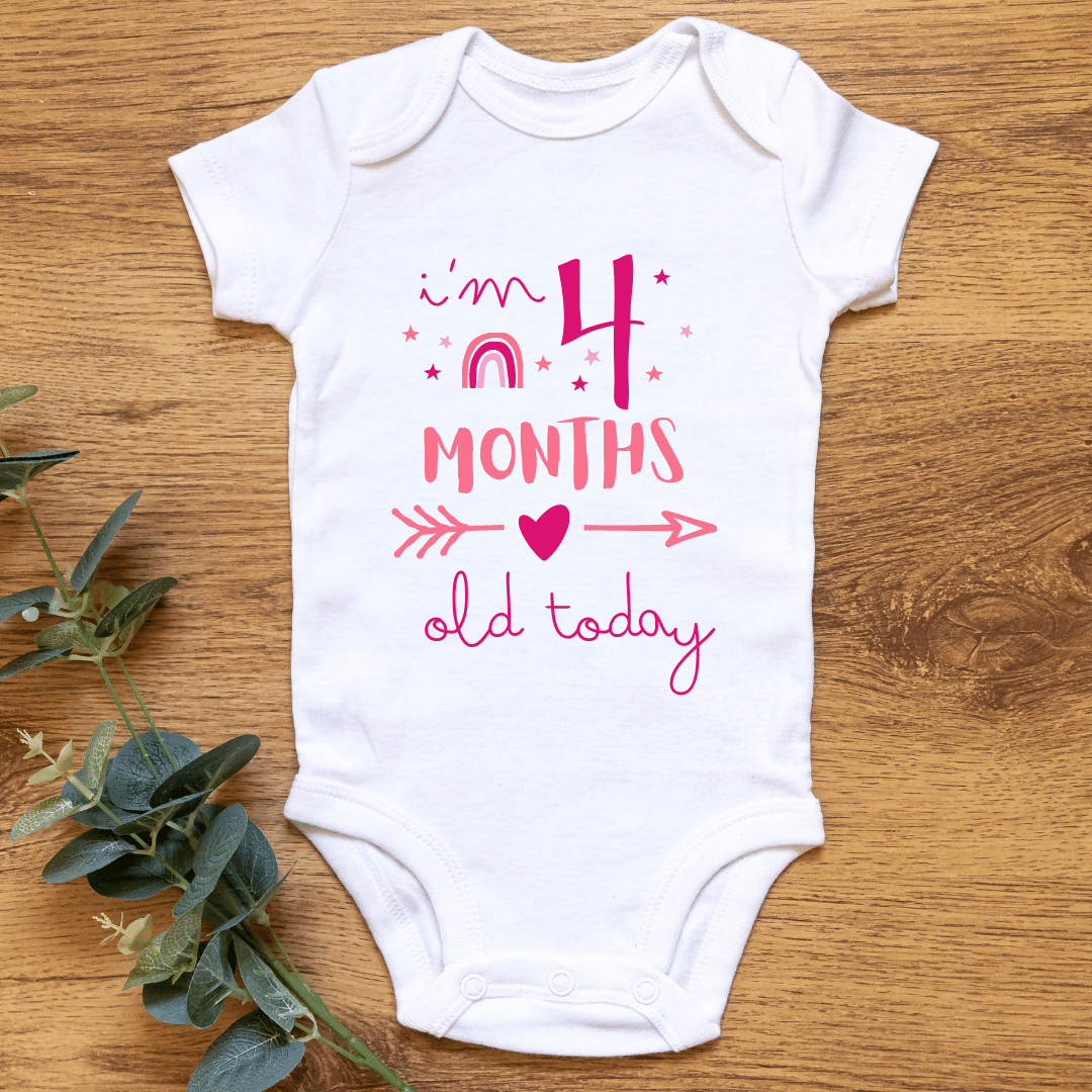 Baby Monthly Milestone Onesies Pink