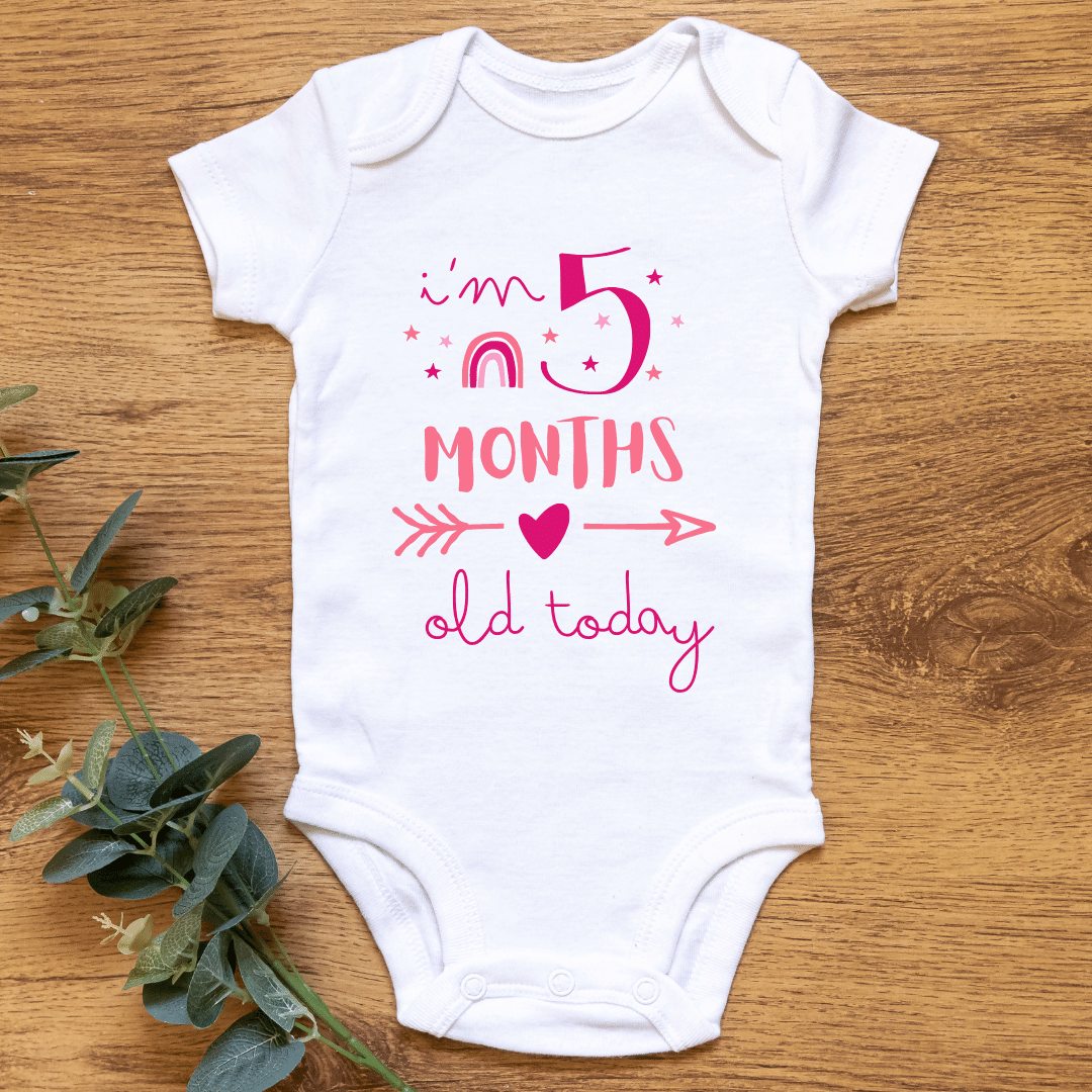 Baby Monthly Milestone Onesies Pink