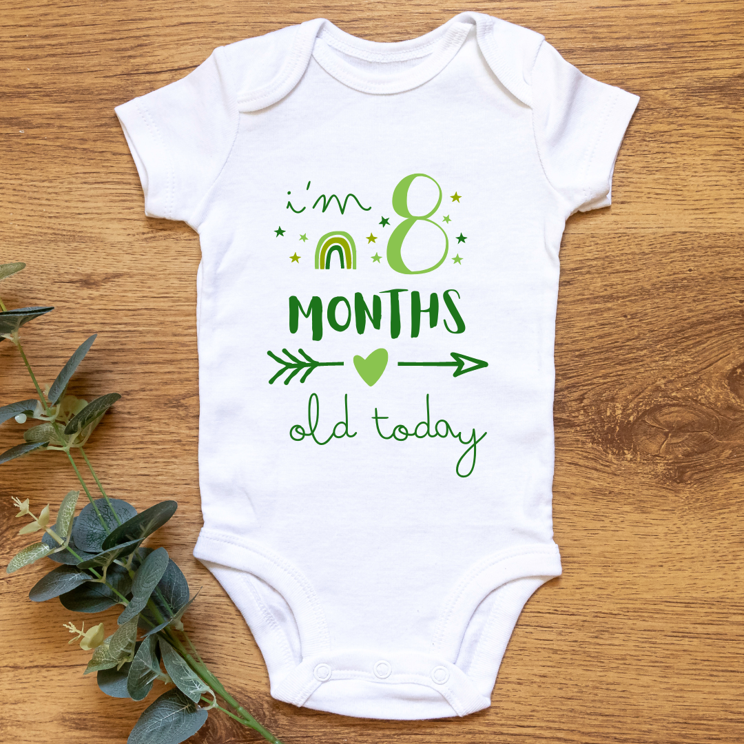 Baby Monthly Milestone Onesies Green