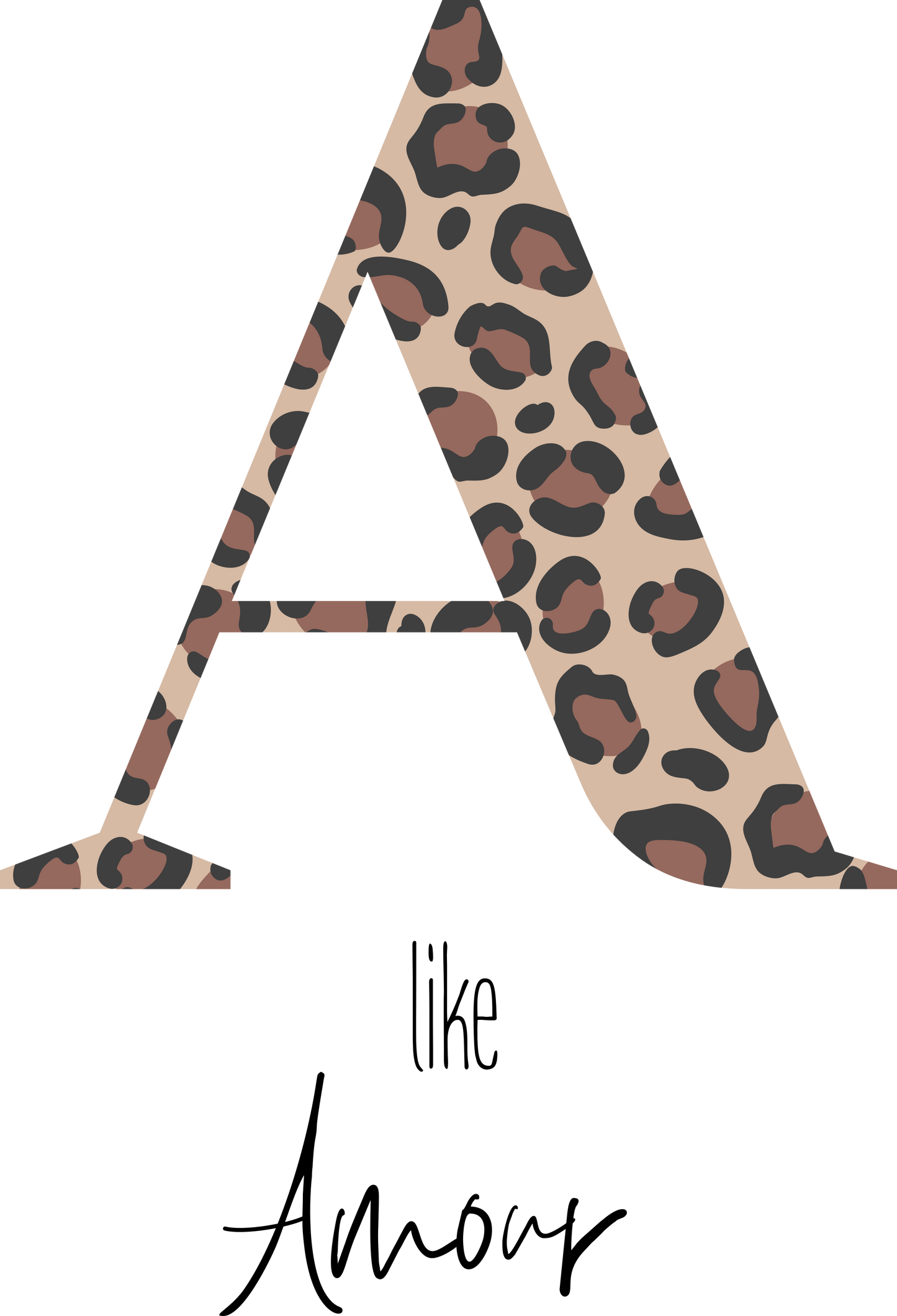 Initial T-shirt Leopard small letter