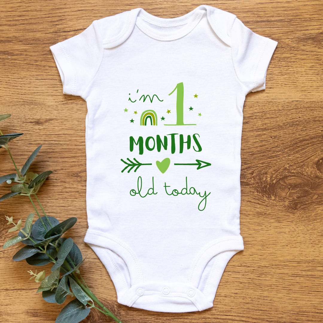 Baby Monthly Milestone Onesies Green