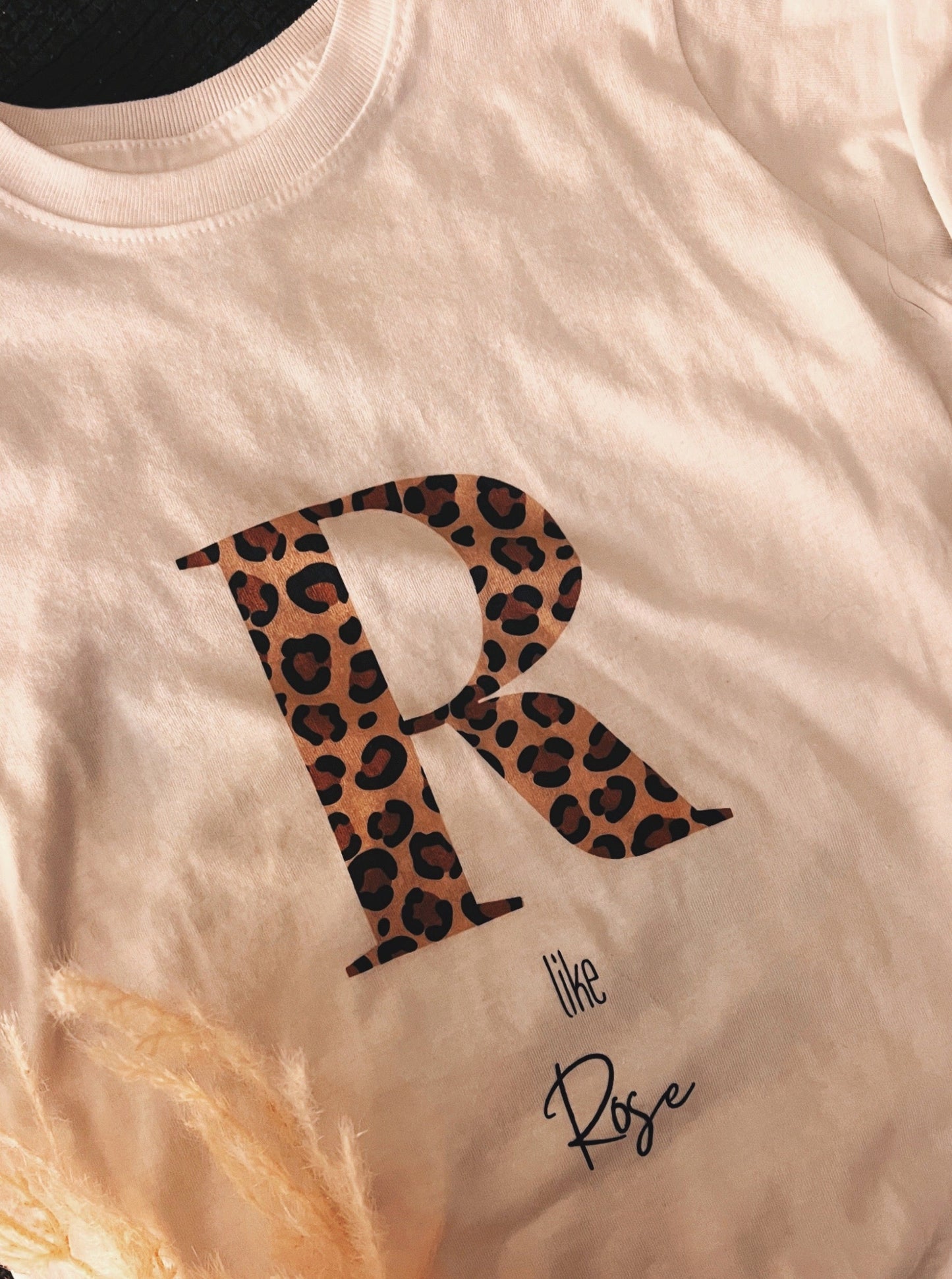 Initial T-shirt Leopard large letter