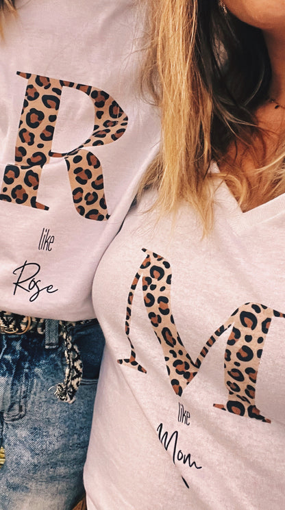 Initial Leopard Onesie Longsleeve