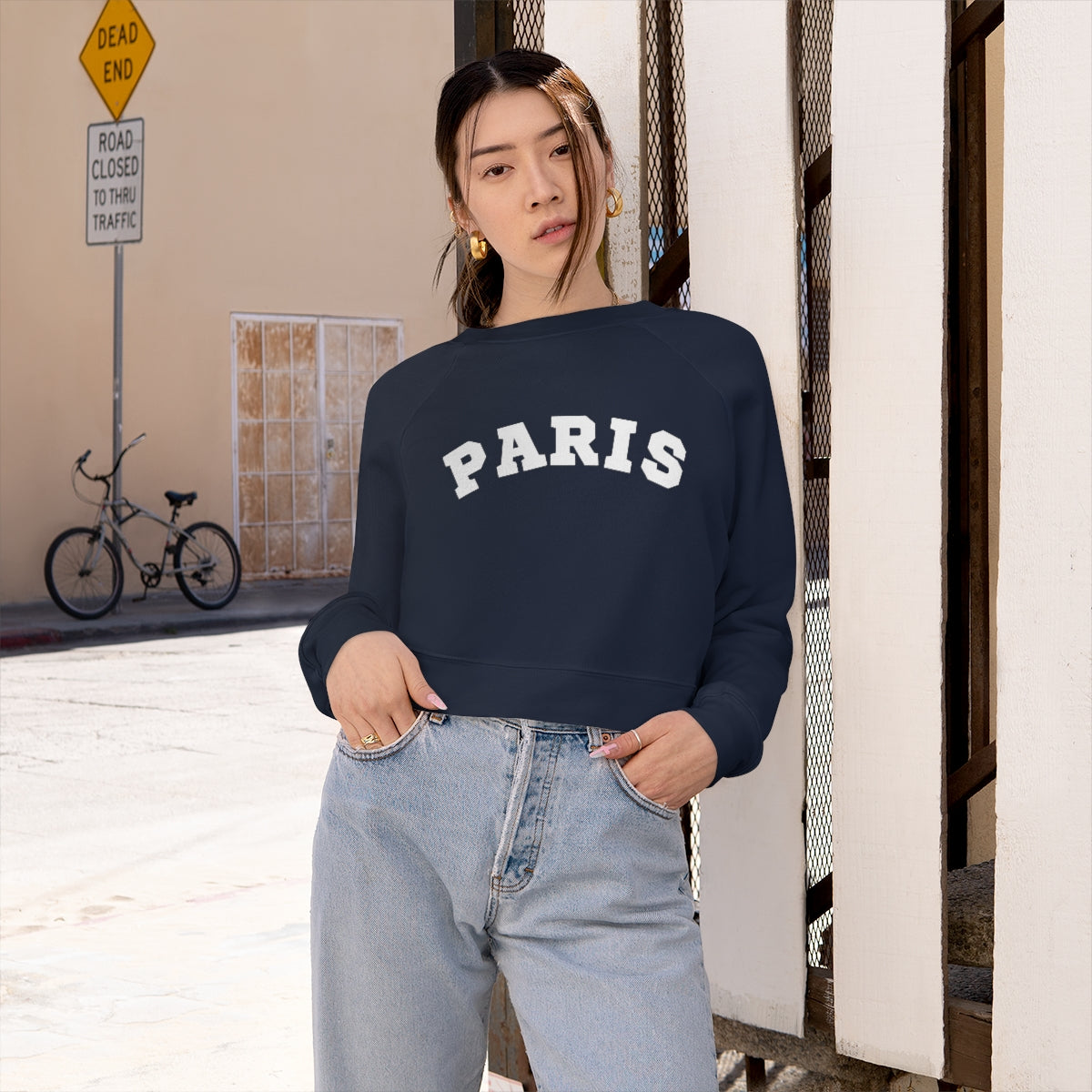 Paris Cropped Fleece Pullover