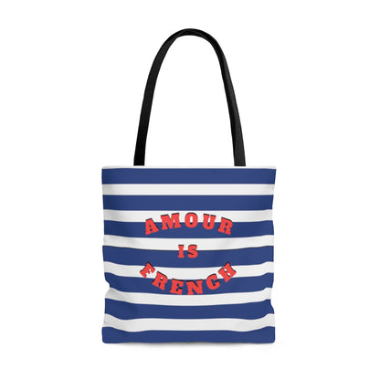 This wear-everywhere tote brings color to your look. Its shoulder-length top handles make for easy transport. Send the world a happy message ... in French! Whether carrying your everyday essentials or your favorite bottle of (french) wine, cheese or baguette!