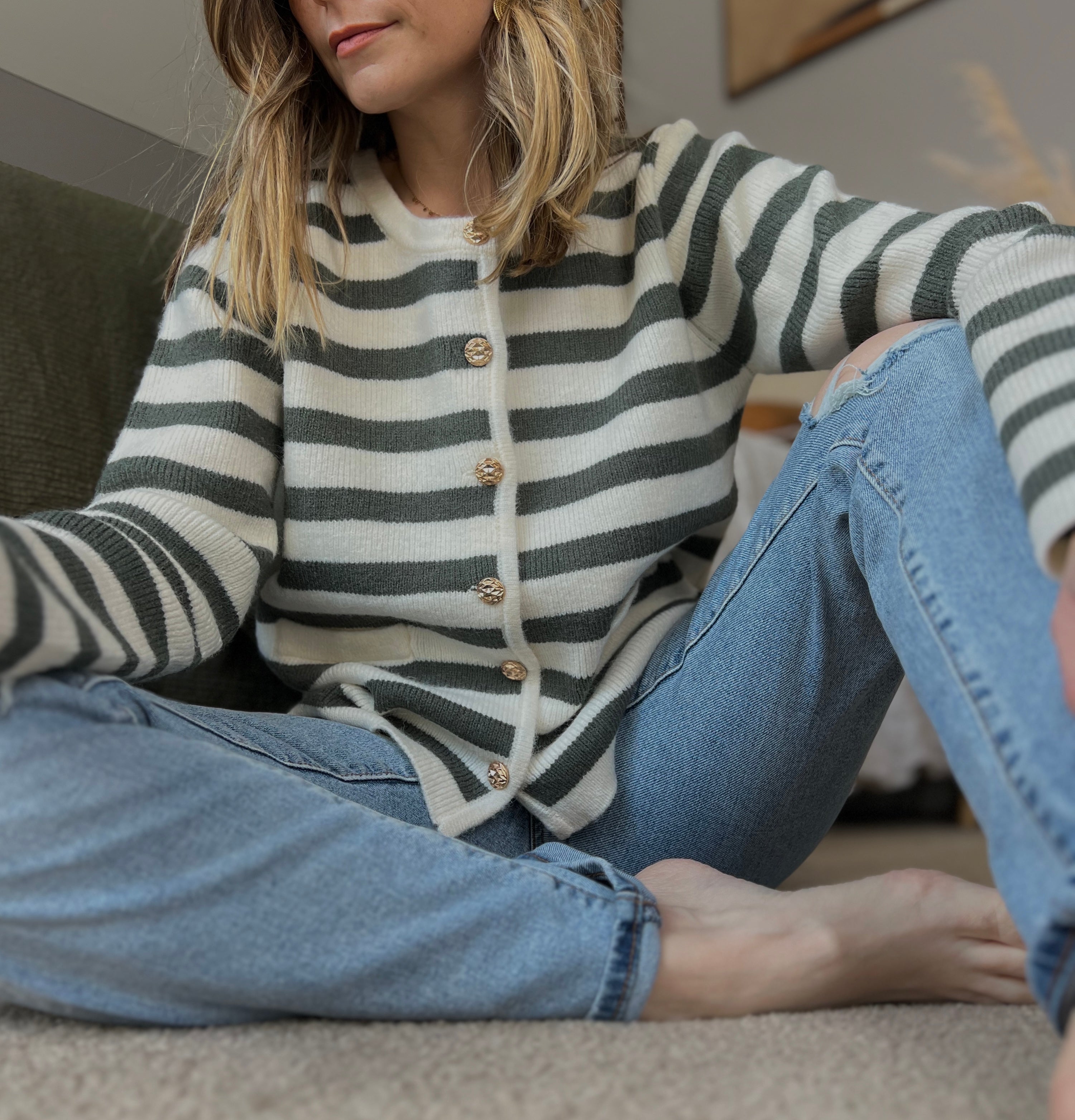 Flore - Striped cardigan – Octave & Rose