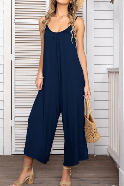 Spaghetti Strap Scoop Neck Jumpsuit